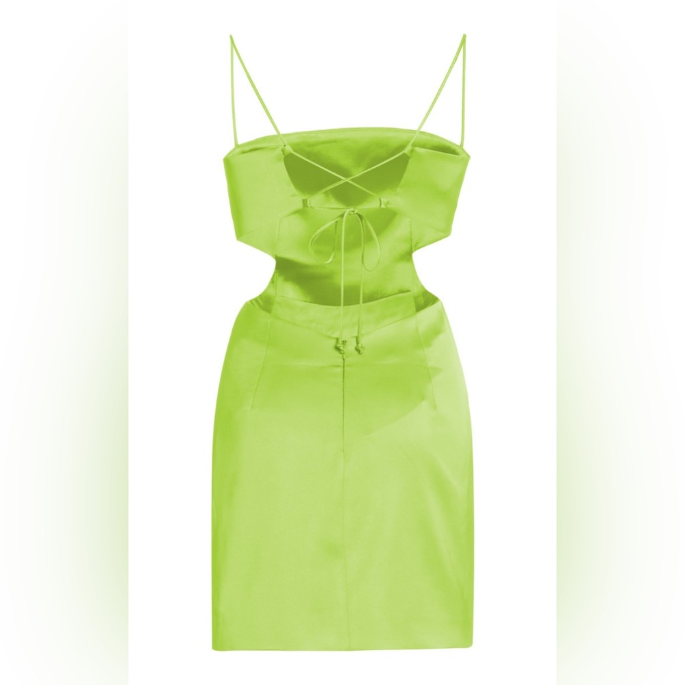 GAUGE81 Medium Green Marta Cutout Satin Mini Dress - Picture 5 of 13